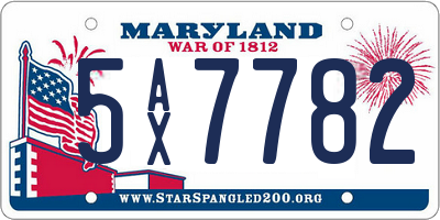 MD license plate 5AX7782