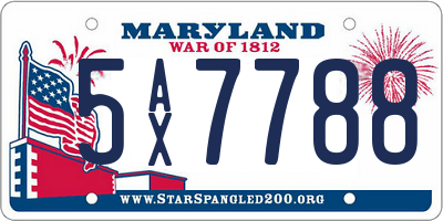 MD license plate 5AX7788