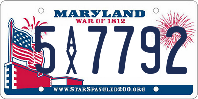 MD license plate 5AX7792