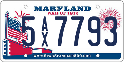 MD license plate 5AX7793