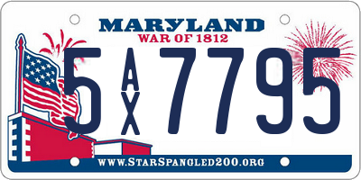MD license plate 5AX7795
