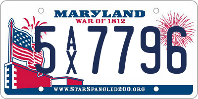 MD license plate 5AX7796