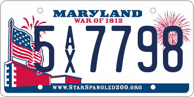 MD license plate 5AX7798
