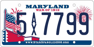 MD license plate 5AX7799