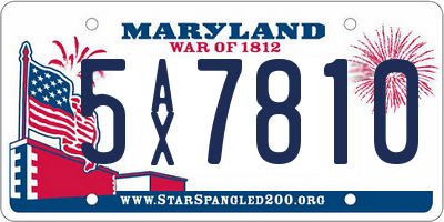 MD license plate 5AX7810
