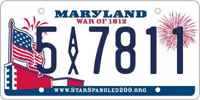 MD license plate 5AX7811