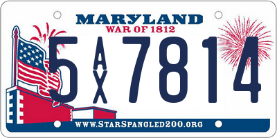 MD license plate 5AX7814