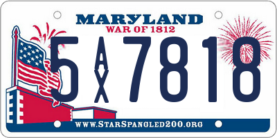 MD license plate 5AX7818