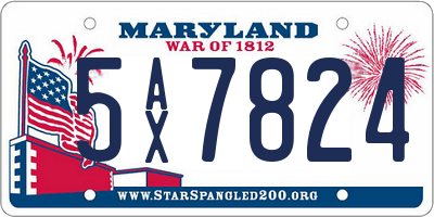 MD license plate 5AX7824