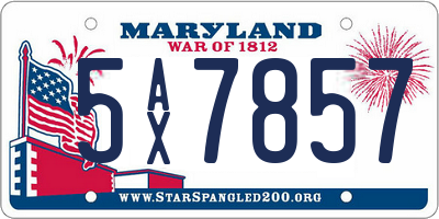 MD license plate 5AX7857