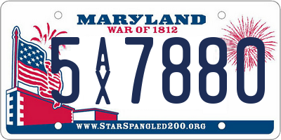 MD license plate 5AX7880