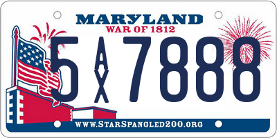 MD license plate 5AX7888