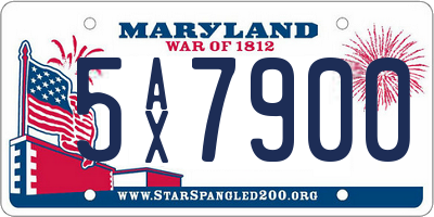 MD license plate 5AX7900