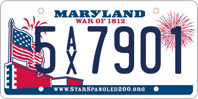 MD license plate 5AX7901