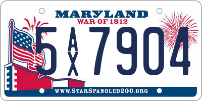 MD license plate 5AX7904