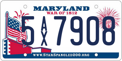 MD license plate 5AX7908