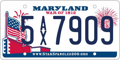 MD license plate 5AX7909