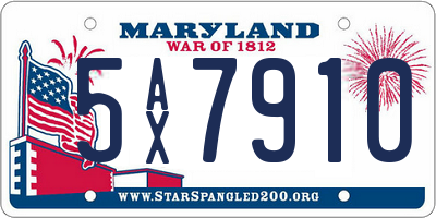 MD license plate 5AX7910