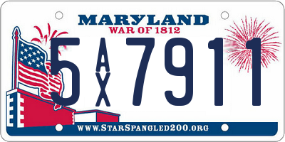 MD license plate 5AX7911