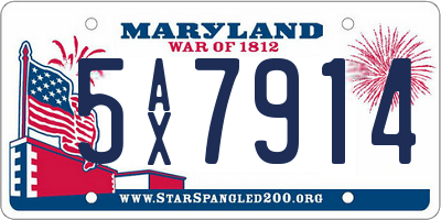 MD license plate 5AX7914