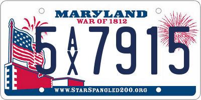 MD license plate 5AX7915