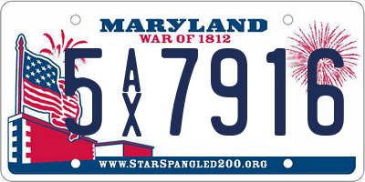 MD license plate 5AX7916