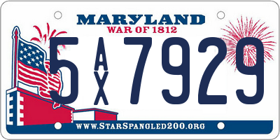 MD license plate 5AX7929