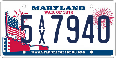 MD license plate 5AX7940