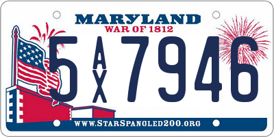 MD license plate 5AX7946