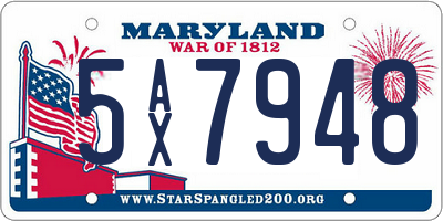 MD license plate 5AX7948