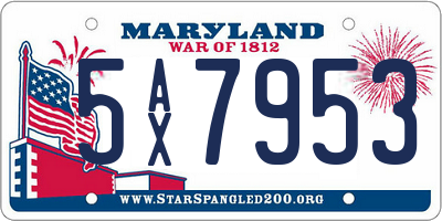 MD license plate 5AX7953