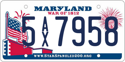 MD license plate 5AX7958