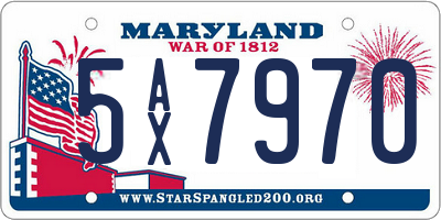 MD license plate 5AX7970