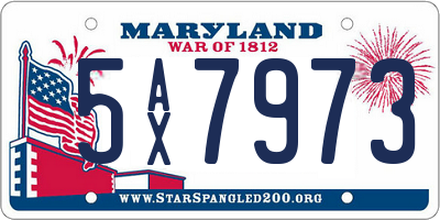 MD license plate 5AX7973