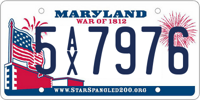 MD license plate 5AX7976