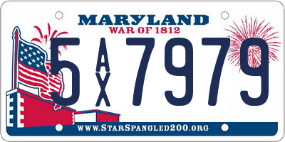 MD license plate 5AX7979