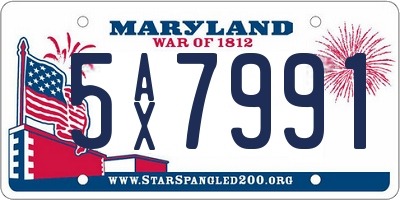 MD license plate 5AX7991