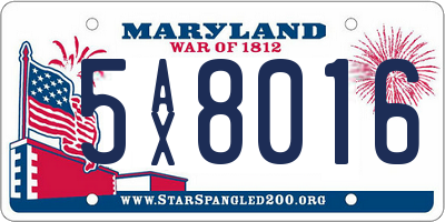 MD license plate 5AX8016