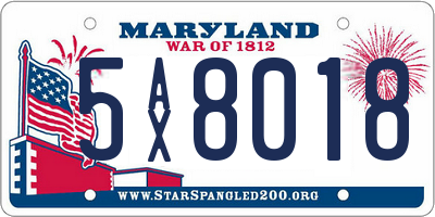 MD license plate 5AX8018