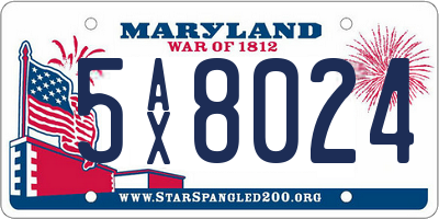 MD license plate 5AX8024