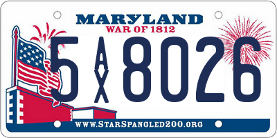 MD license plate 5AX8026