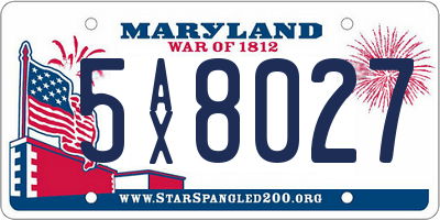 MD license plate 5AX8027