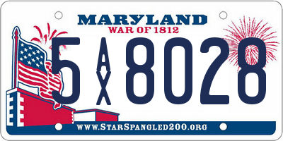 MD license plate 5AX8028