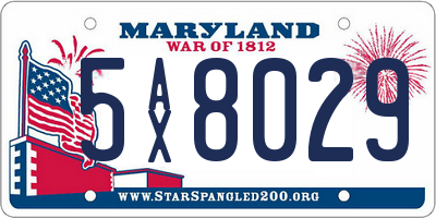 MD license plate 5AX8029