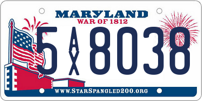 MD license plate 5AX8038