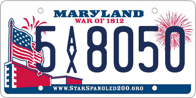 MD license plate 5AX8050