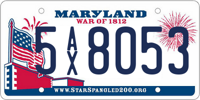 MD license plate 5AX8053