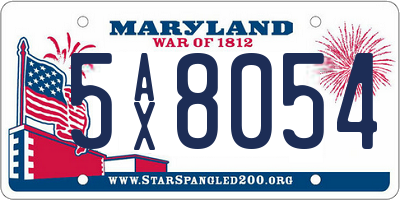 MD license plate 5AX8054