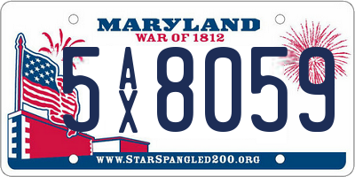 MD license plate 5AX8059