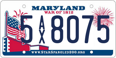 MD license plate 5AX8075